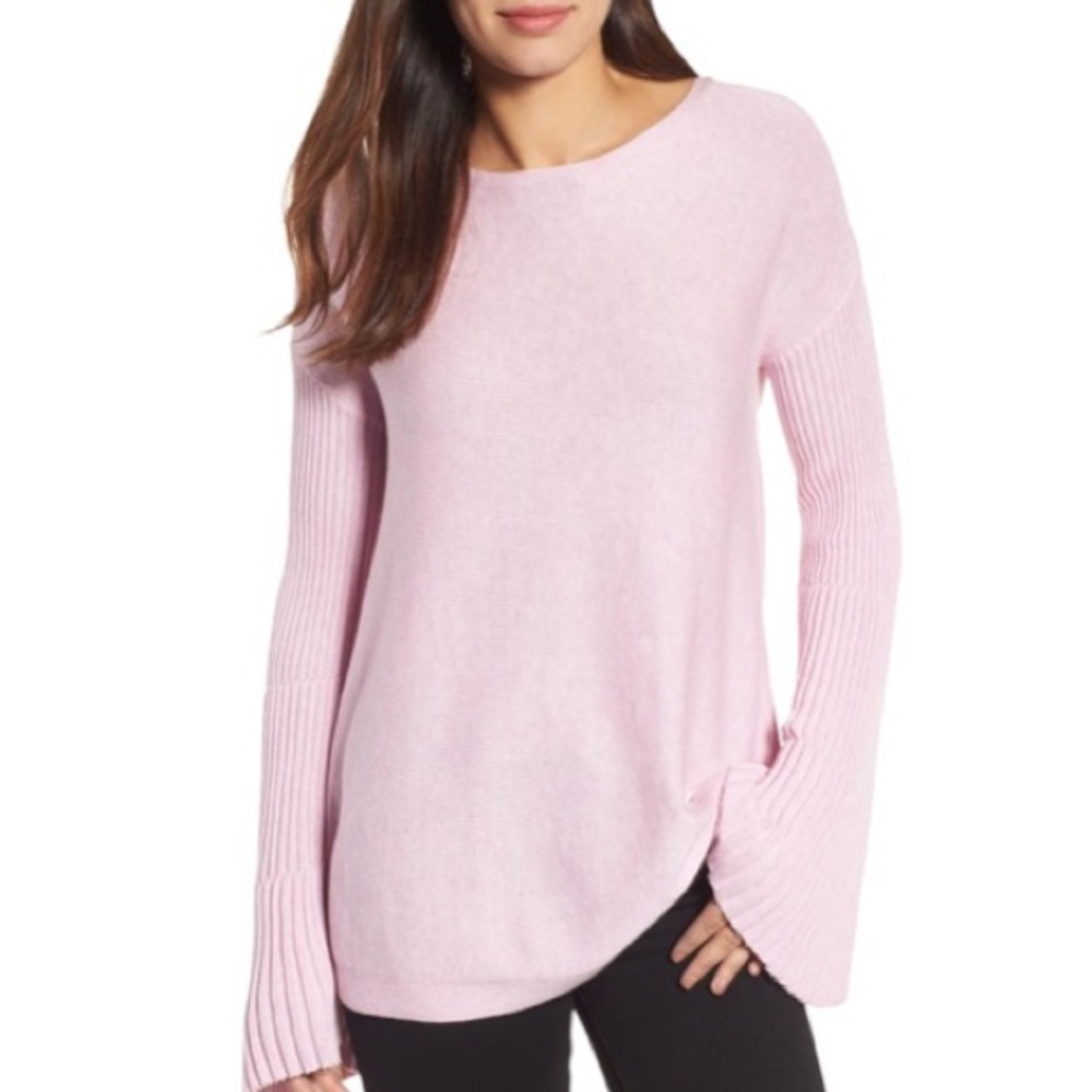 Vince Camuto Ribbed Bell Long Sleeve Pullover Sweater